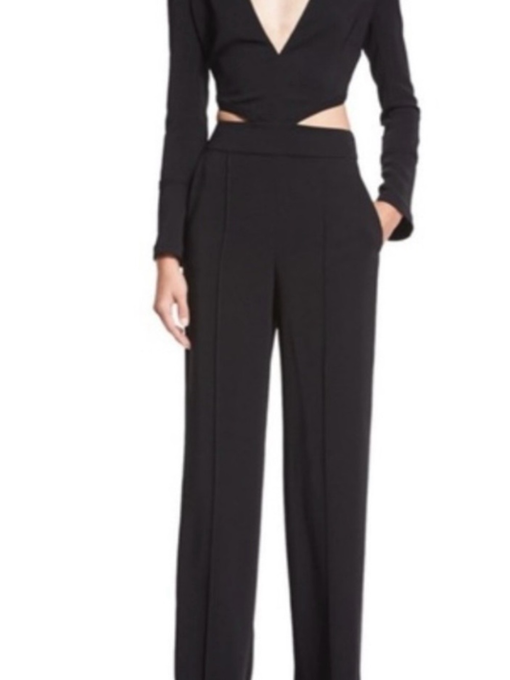 A.L.C. Tailored Black Wide-Leg Jumpsuit